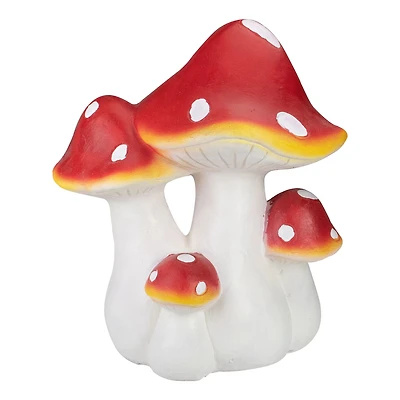 16.75" White & Red Mushrooms Outdoor Garden Décor