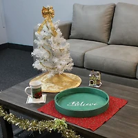 Elegant Designs™ 13.8" Round Believe Serving Tray with Handles