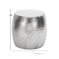 Silver Aluminum Contemporary Accent Table