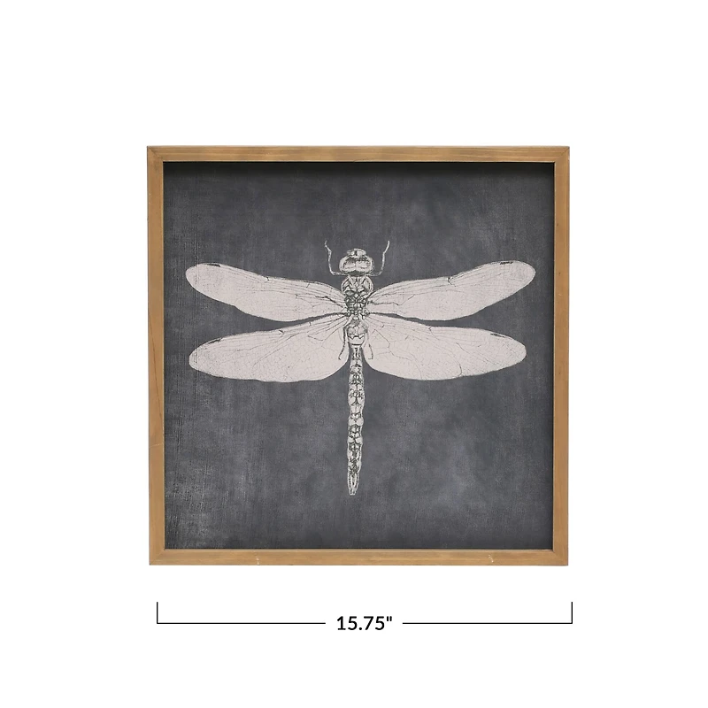 Hello Honey® Dragonfly Square Wood Framed Wall Décor
