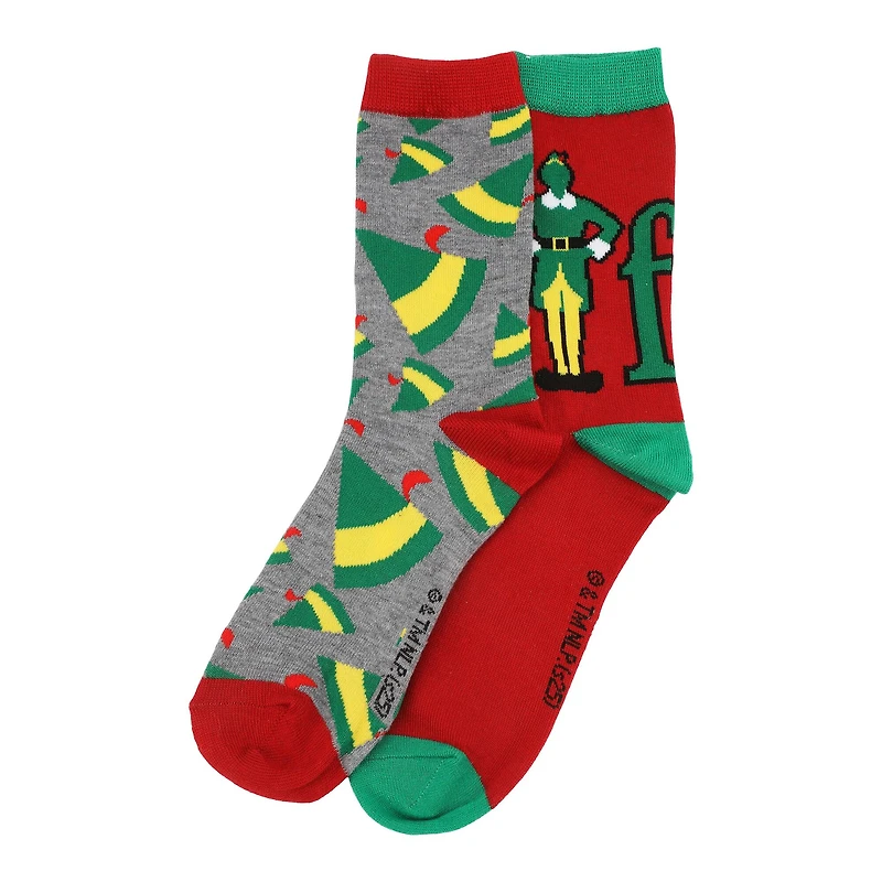 Elf™ Hats & Logos 2-Pair Adult Crew Socks