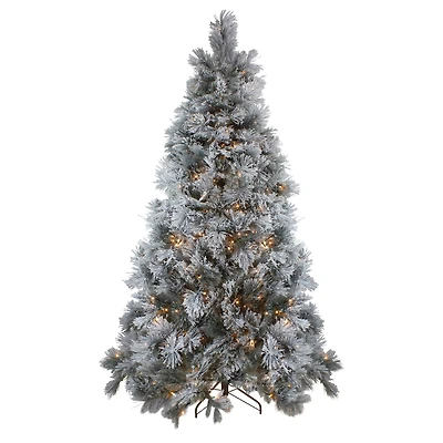7.5ft. Pre-Lit Black Spruce Artificial Christmas Tree, Clear LED Lights