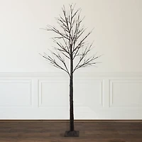 6ft. Pre-Lit Brown Twig Christmas Tree, Warm White LED Lights