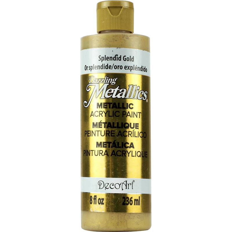 4 Pack: DecoArt® Dazzling Metallics® Splendid Gold Paint, 8oz.