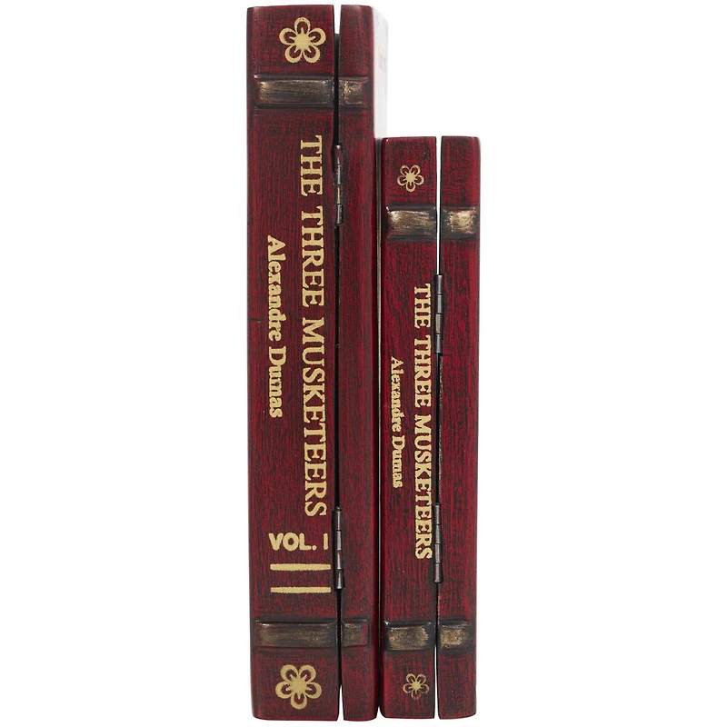 Red The Three Musketeers Storage Faux Book Box Set