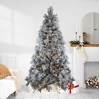 7.5ft. Pre-Lit Black Spruce Artificial Christmas Tree, Clear LED Lights