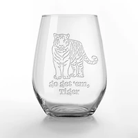 15oz Go Get 'Em Tiger Engraved Stemless Wine Glass