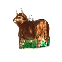 4.25" Brown Highland Cow Glass Ornament by Ashland®