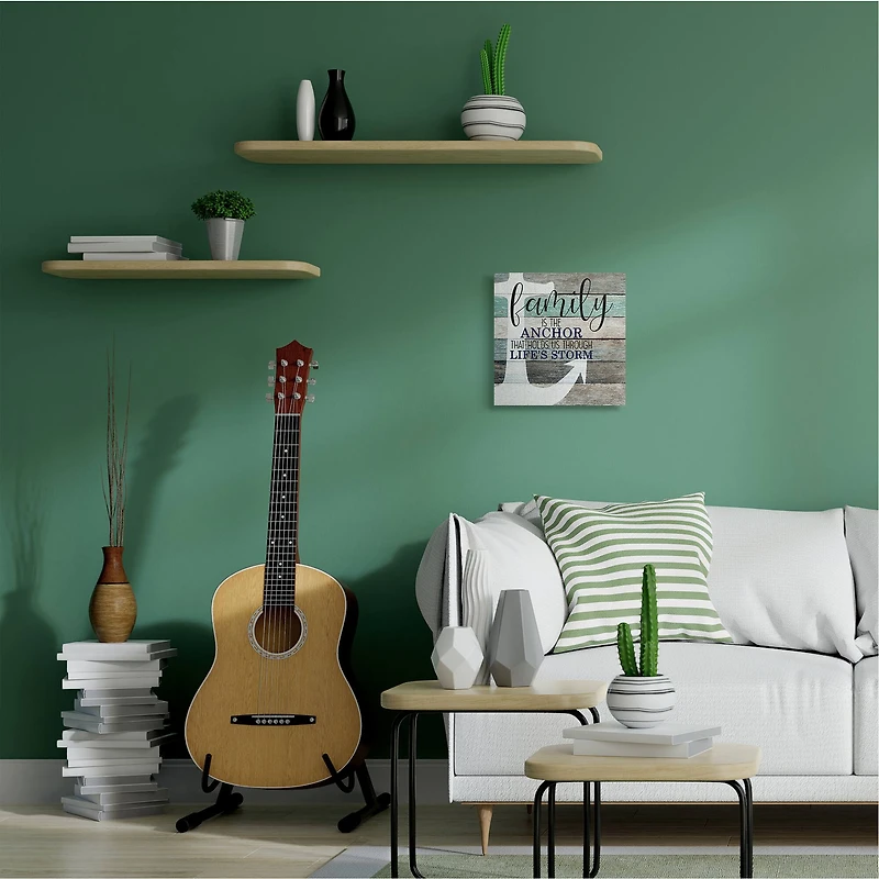 Stupell Industries Family Anchor Motivational Canvas Wall Art