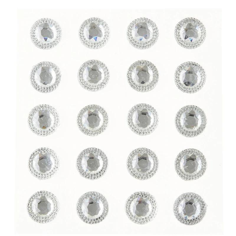 12 Packs: 20 ct. (240 total) 16mm Clear Rhinestone Stickers by Recollections™