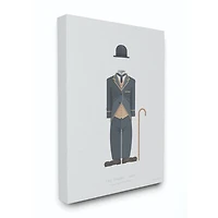 Stupell Industries Charlie Chaplin Minimalist Illustration Canvas Wall Art