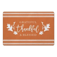 Grateful Thankful Blessed Stripes Floor Mat