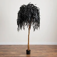 6ft. Artificial Halloween Black Willow Tree