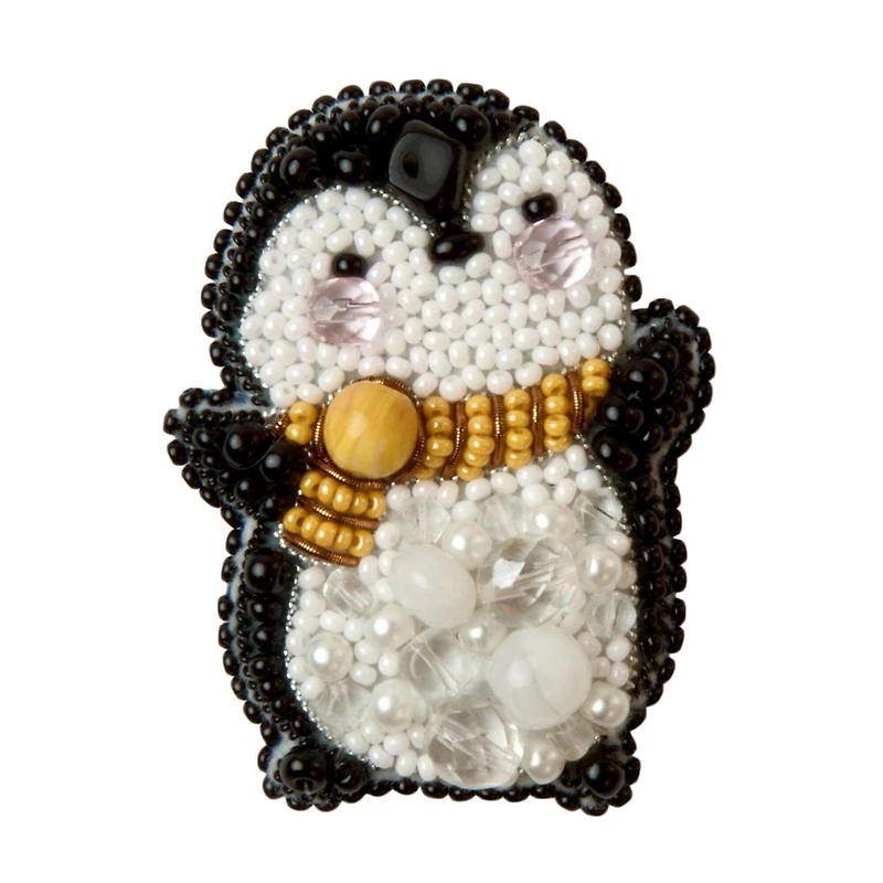 Crystal Art Beadwork Penguin Brooch Kit