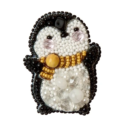 Crystal Art Beadwork Penguin Brooch Kit