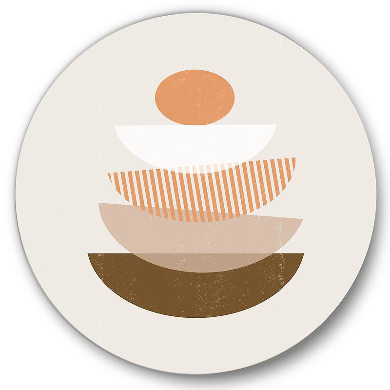 Designart - Abstract Sun & Moon Geometrics In Terracotta I