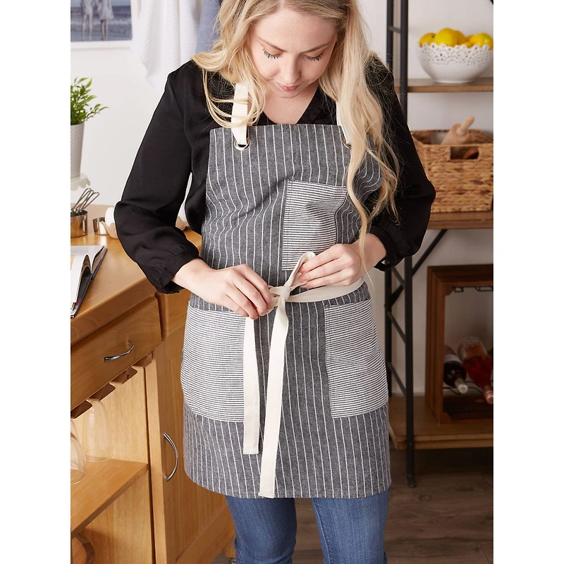 DII® Gray Fresh Stripe Pantry Apron