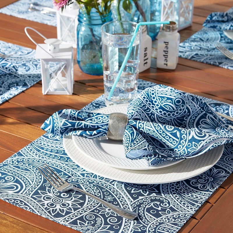 DII® Blue Paisley Print Outdoor Napkins, 6ct.