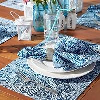 DII® Blue Paisley Print Outdoor Napkins, 6ct.