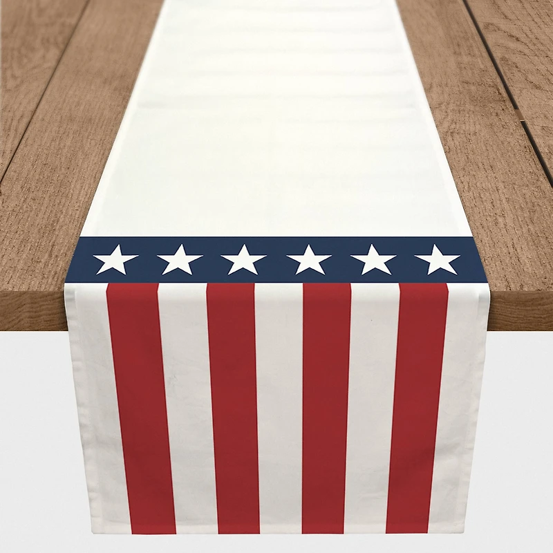 90" Stars & Stripes Poly Twill Runner