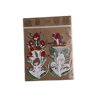 Hello Honey Printed Paper Mushroom Gift Toppers, 6ct.