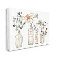 Stupell Industries Antique Floral Bouquets Flowers Glass Jar Painting Canvas Wall Art