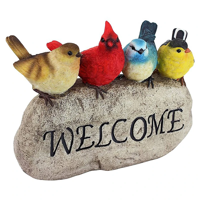 Design Toscano 12" Birdy Welcome Garden Stone Statue