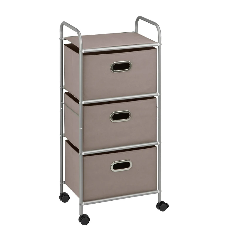 Honey Can Do Gray 3-Drawer Rolling Cart