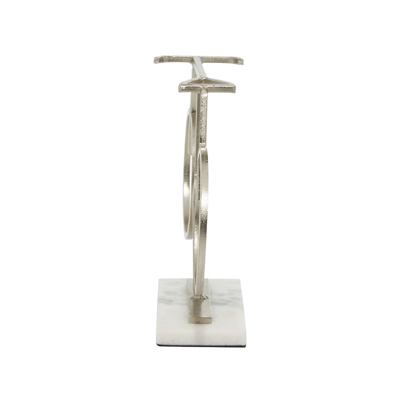 13" Silver Metal Contemporary Bicycle Sculpture