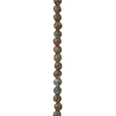 12 Pack: Light Blue Impression Jasper Round Beads, 4mm by Bead Landing®