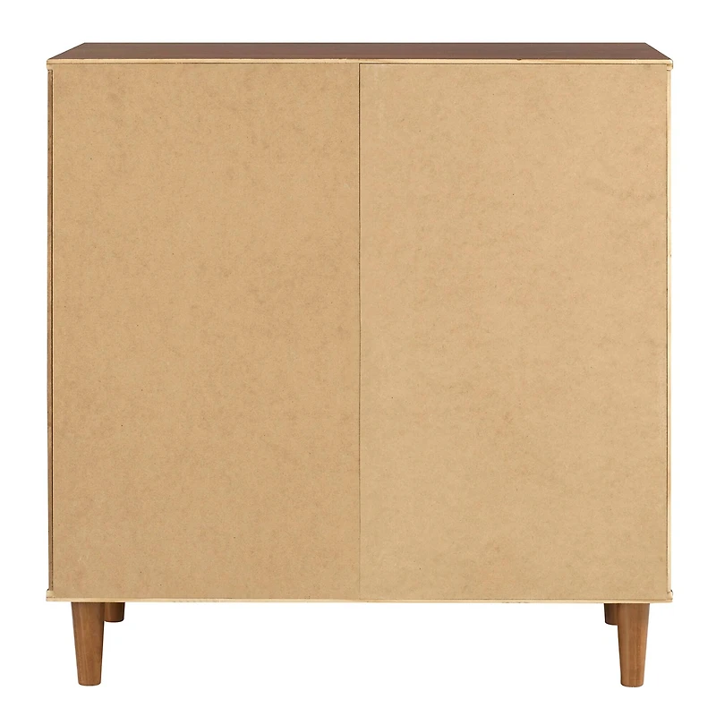 Walker Edison 32" Caramel Chevron Wood Detail Accent Cabinet