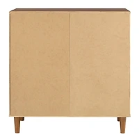 Walker Edison 32" Caramel Chevron Wood Detail Accent Cabinet