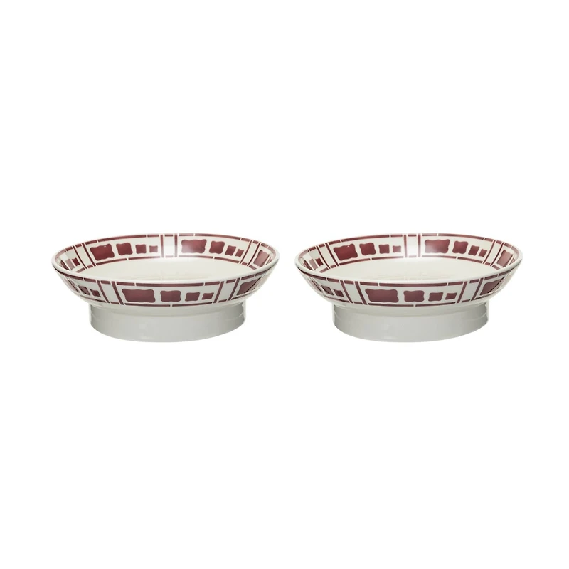 Hello Honey® 8.5" White & Rust Ceramic Footed Bowls, 2ct.