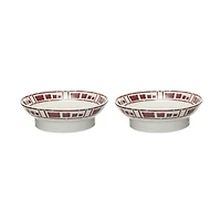 Hello Honey® 8.5" White & Rust Ceramic Footed Bowls, 2ct.