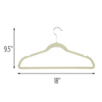 Honey Can Do White Slim-Profile Non-Slip Velvet Hangers, 50ct.