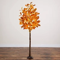 6ft. Pre-Lit Burnt Orange Autumn Maple Artificial Fall Tree with 300 Warm White LED Lights