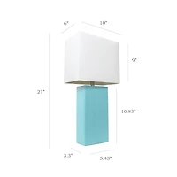 Elegant Designs™ 2 Pack Leather Table Lamps with White Shades