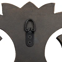 Hello Honey® Walnut Round Carved Botanical Framed Wall Mirror