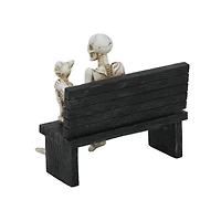 6" Skeleton & Cat on Bench Tabletop Décor by Ashland®