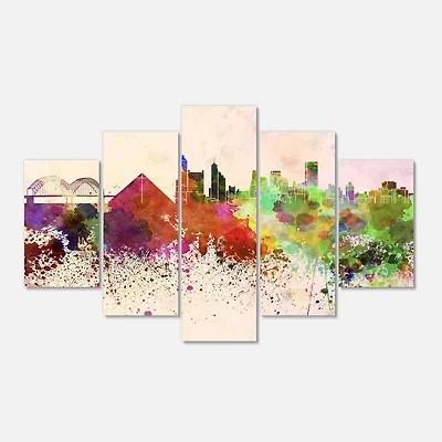 Designart - Memphis Skyline - Large Cityscape Canvas Artwork Print