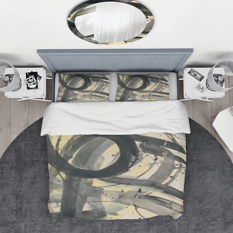 Designart 'Minimalistic Roller IV' Geometric Bedding Set