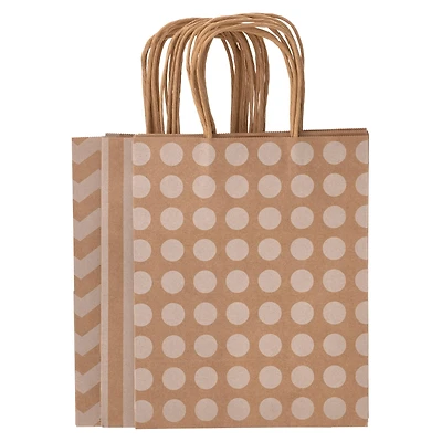 8 Packs: 13 ct. (104 total) Medium Kraft Print Gift Bags by Celebrate It™