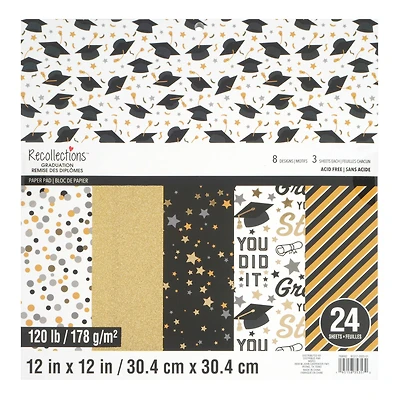 12" x 12" Graduation 120lb. Paper Pad by Recollections™, 24 Sheets