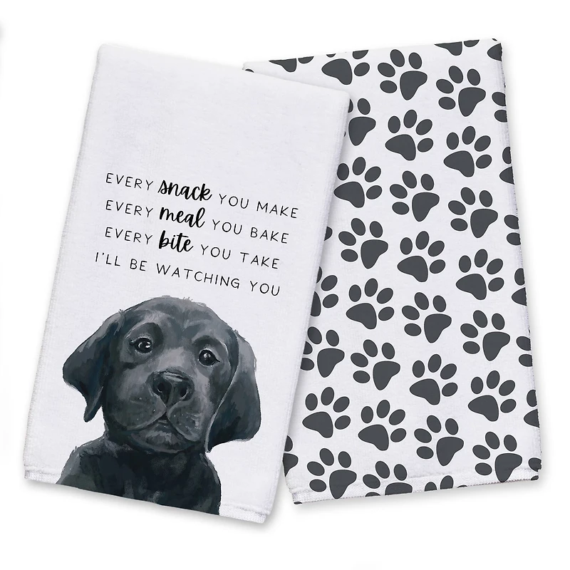 Black Lab Puppy 16" x 25" Towel Set