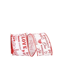 Reliant 2.5" x 10yd. Words of Love Linen Wired Ribbon