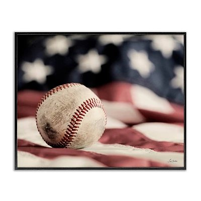 Stupell Industries Baseball & American Flag Framed Giclee Art