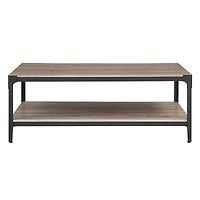 Walker Edison 48" Driftwood Angle Iron Coffee Table