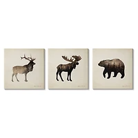 Stupell Industries Woodland Animal Silhouettes Rustic Forest Pine Tree Landscape Canvas Wall Art, 17" x 17"
