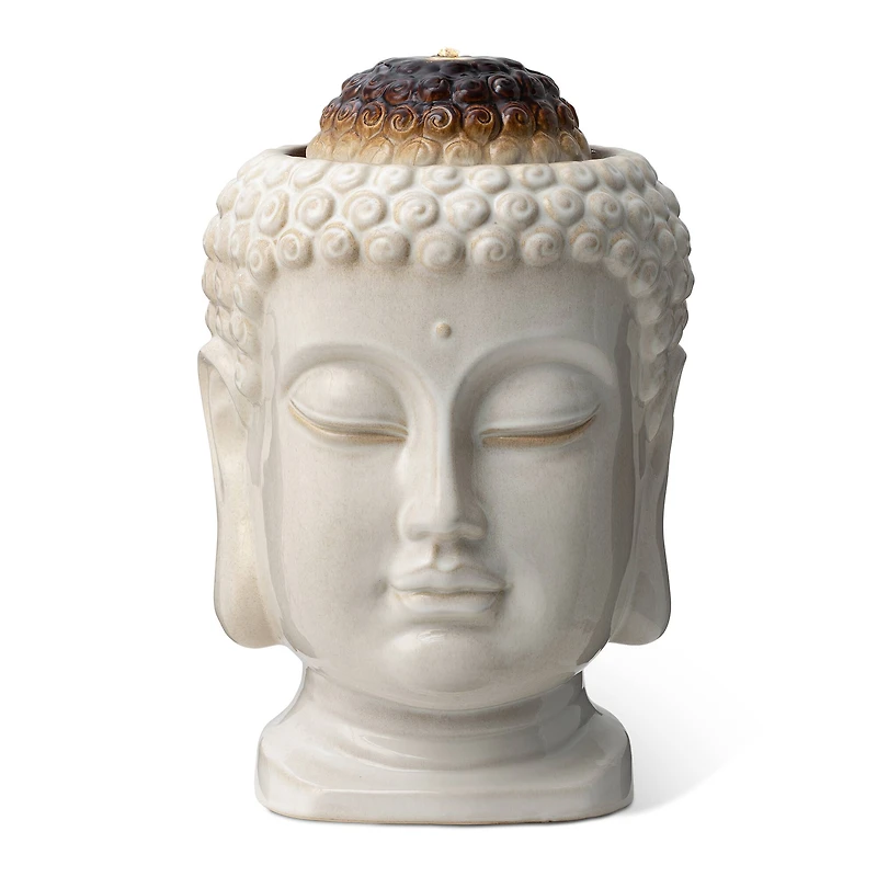 Glitzhome® 18.75" Zen-Style LED Buddha Head Ceramic Outdoor Fountain