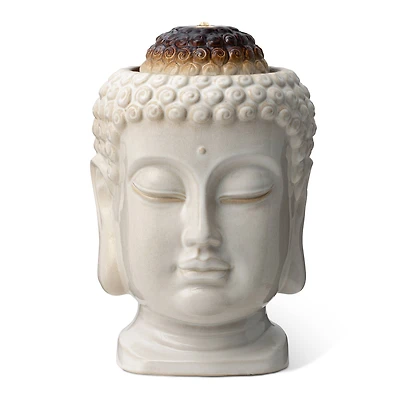 Glitzhome® 18.75" Zen-Style LED Buddha Head Ceramic Outdoor Fountain